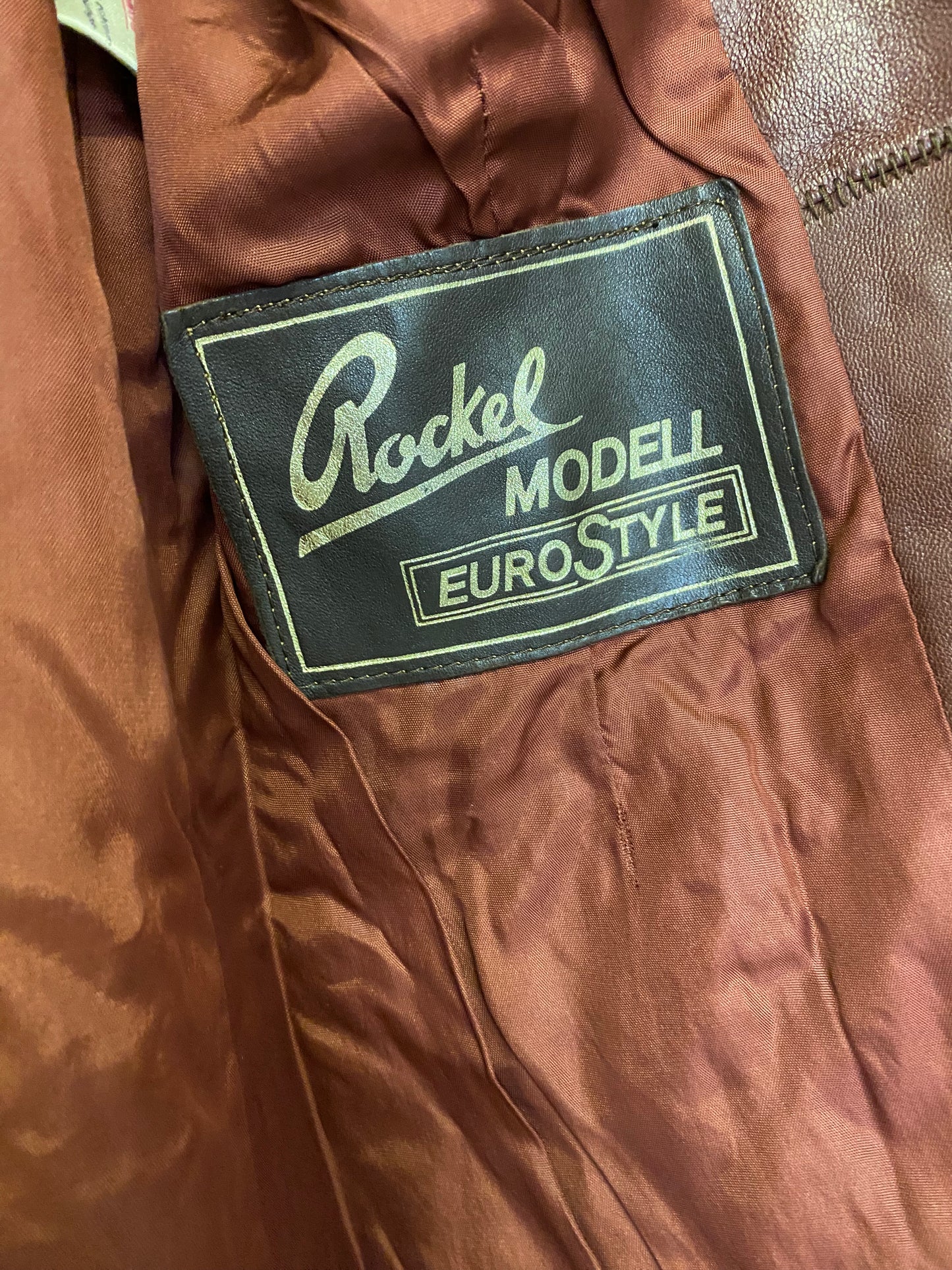 Blazer en cuir marron glacé vintage 70's